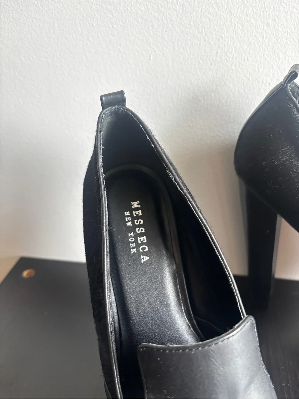Women’s Black Platform High Heels with Copper Accent